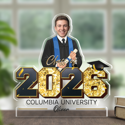 Personalized Class of 2026 Photo Graduation Acrylic Plaque – Custom Photo Keepsake