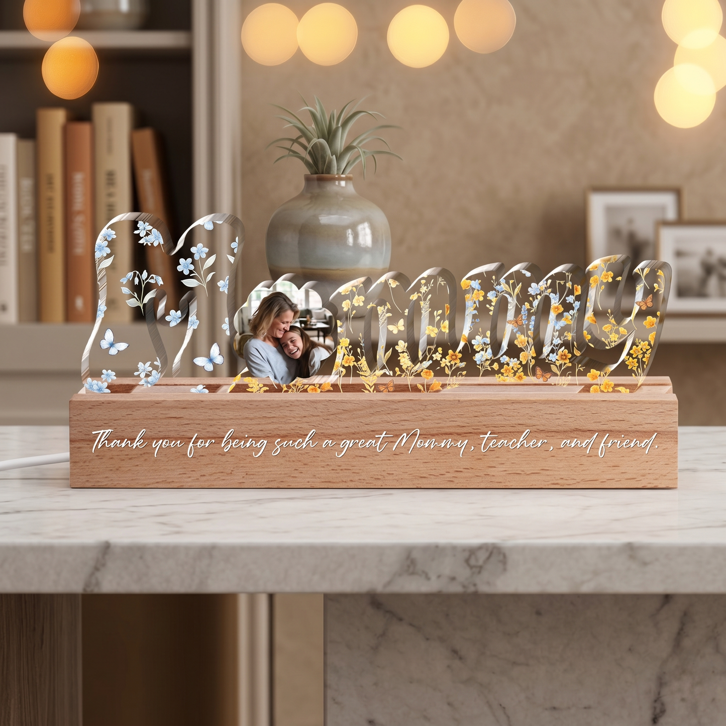 Love You Always Mom – Personalized Glow Night Light Family Gift