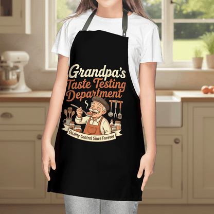 Grandpa's Taste Testing Department Apron – Funny BBQ & Cooking Apron Gift for Grandpa