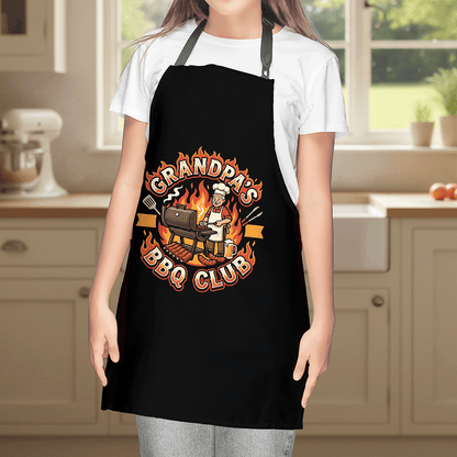 Grandpa's Grill Club Apron – Funny BBQ Grilling Apron Gift for Grandpa