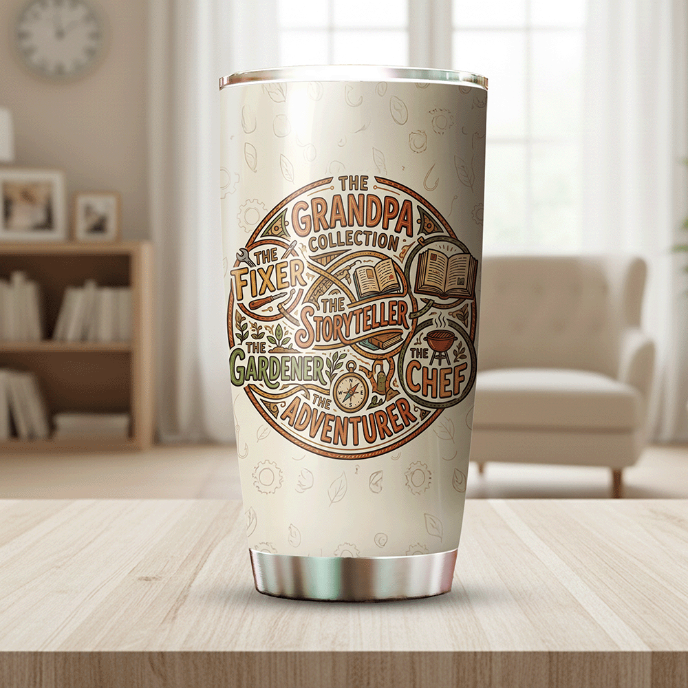 The Grandpa Collection 20oz Tumbler – Stainless Steel Travel Mug Gift for Grandpa