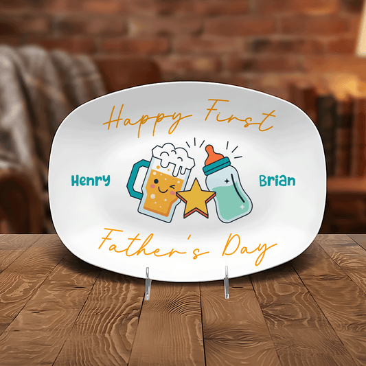 Personalized “Happy 1st Father’s Day” Decorative Plate – Custom Dad Keepsake