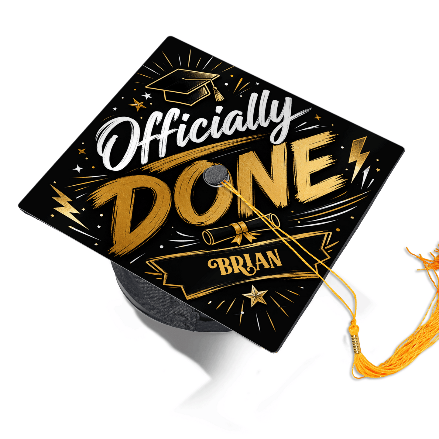 Personalized Officially Done Graduation Cap Topper