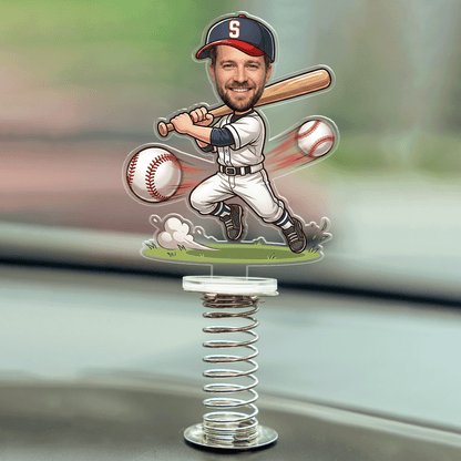 Personalized Baseball Dad Drive Safe Car Standee – Custom Photo Gift for Dad