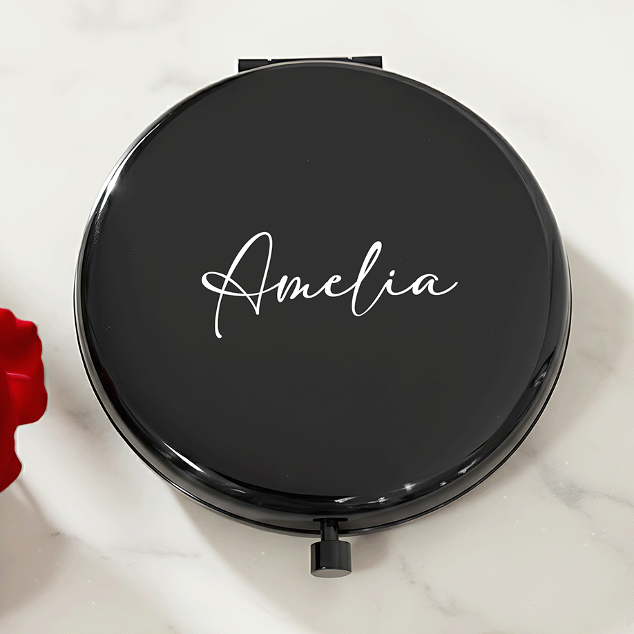 Personalized Name Engraved Compact Mirror – Valentine’s Day, Mother’s Day | Gift for Girlfriend & Mom