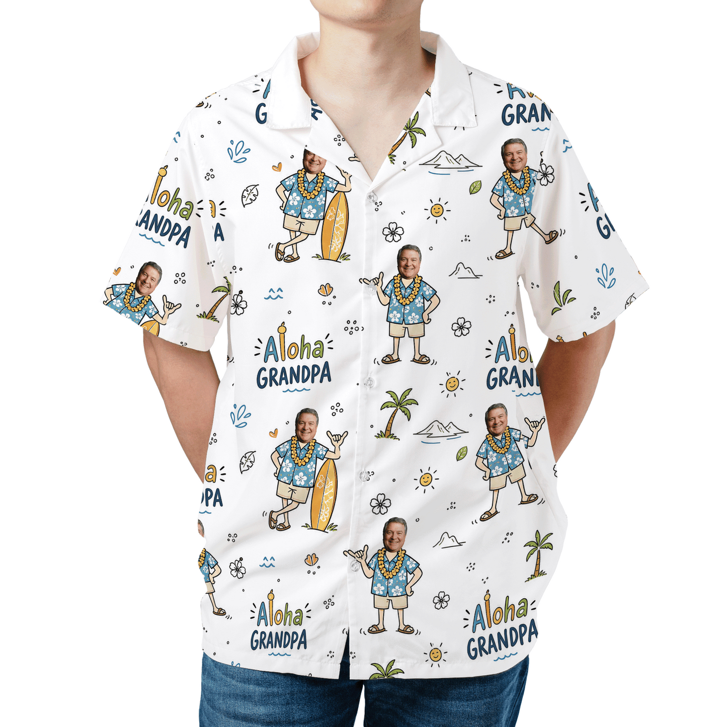 Aloha Grandpa Hawaiian Shirt – Personalized Tropical Gift for Grandpa
