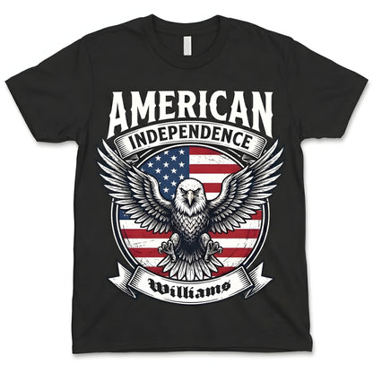 Personalized American Independence Eagle T-Shirt – USA 250 Years Anniversary 1776–2026 Patriotic Shirt
