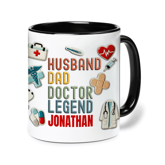 Personalized Doctor Dad Mug – Husband Dad Doctor Legend Custom Name Coffee Mug