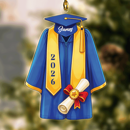 Personalized Graduation Gown Name and Year Acrylic Ornament