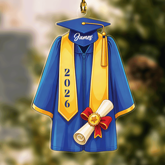 Personalized Graduation Gown Name and Year Acrylic Ornament