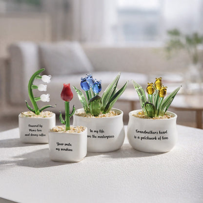 Personalized Hyacinth Glass Pot – Ocean Floral Planter Gift