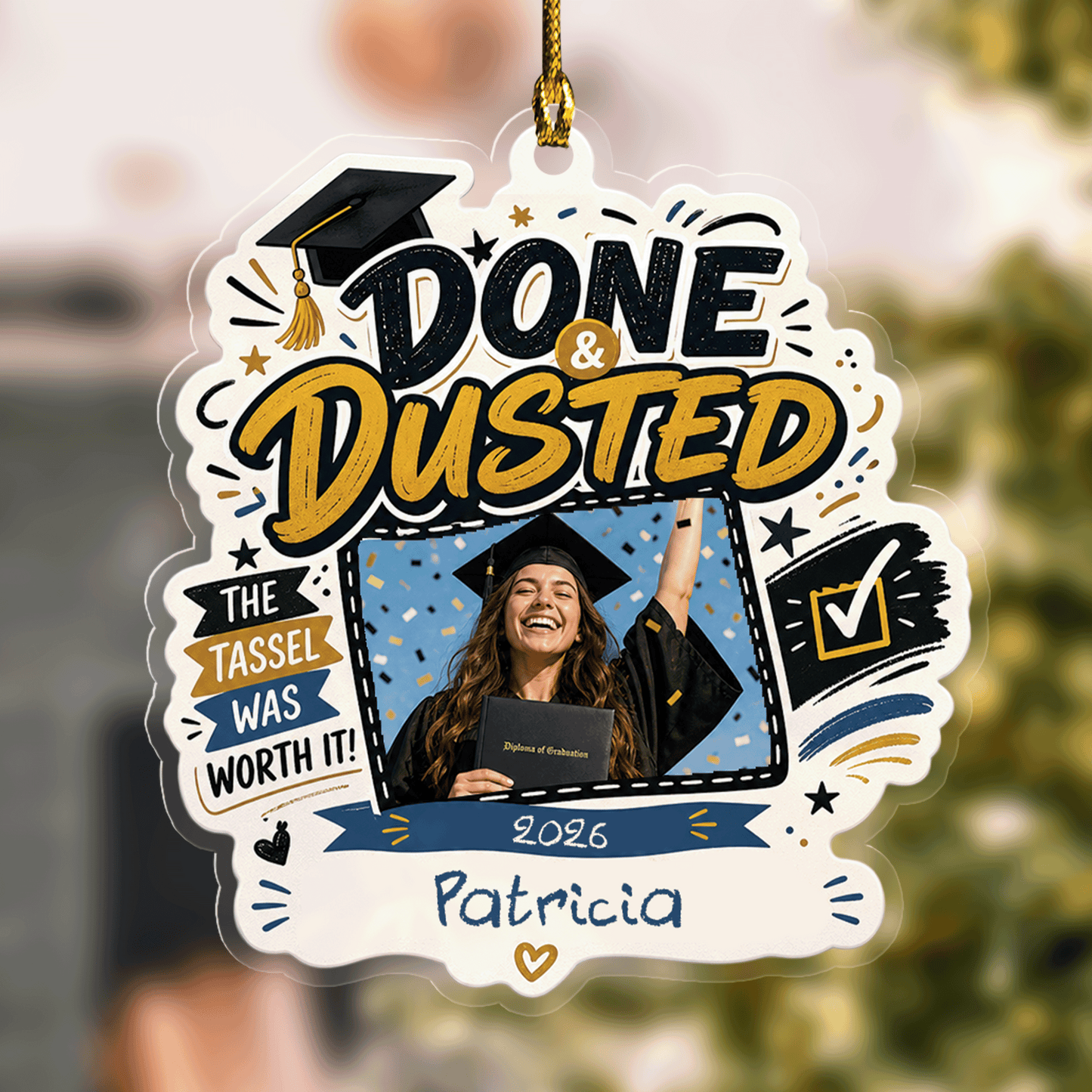 Done & Dusted Personalized Acrylic Ornament