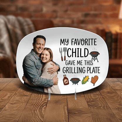 Personalized “My Favorite Child Gave Me This Grilling Plate” Decorative Keepsake
