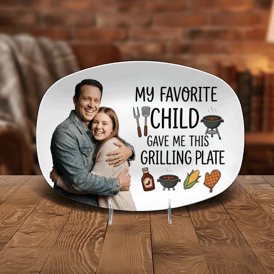 Personalized “My Favorite Child Gave Me This Grilling Plate” Decorative Keepsake