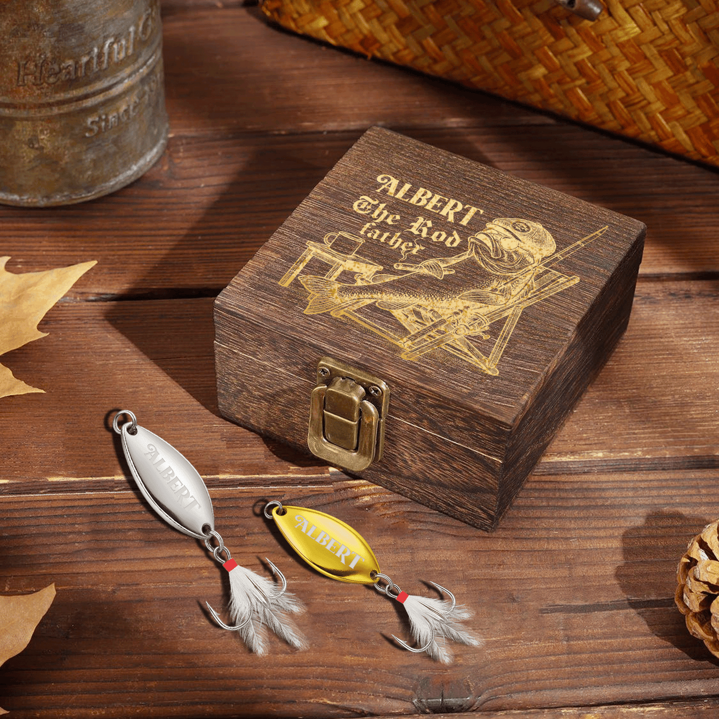 Personalized Fishing Lure & Gift Box for The Rod Father – Custom Name Fishing Gift