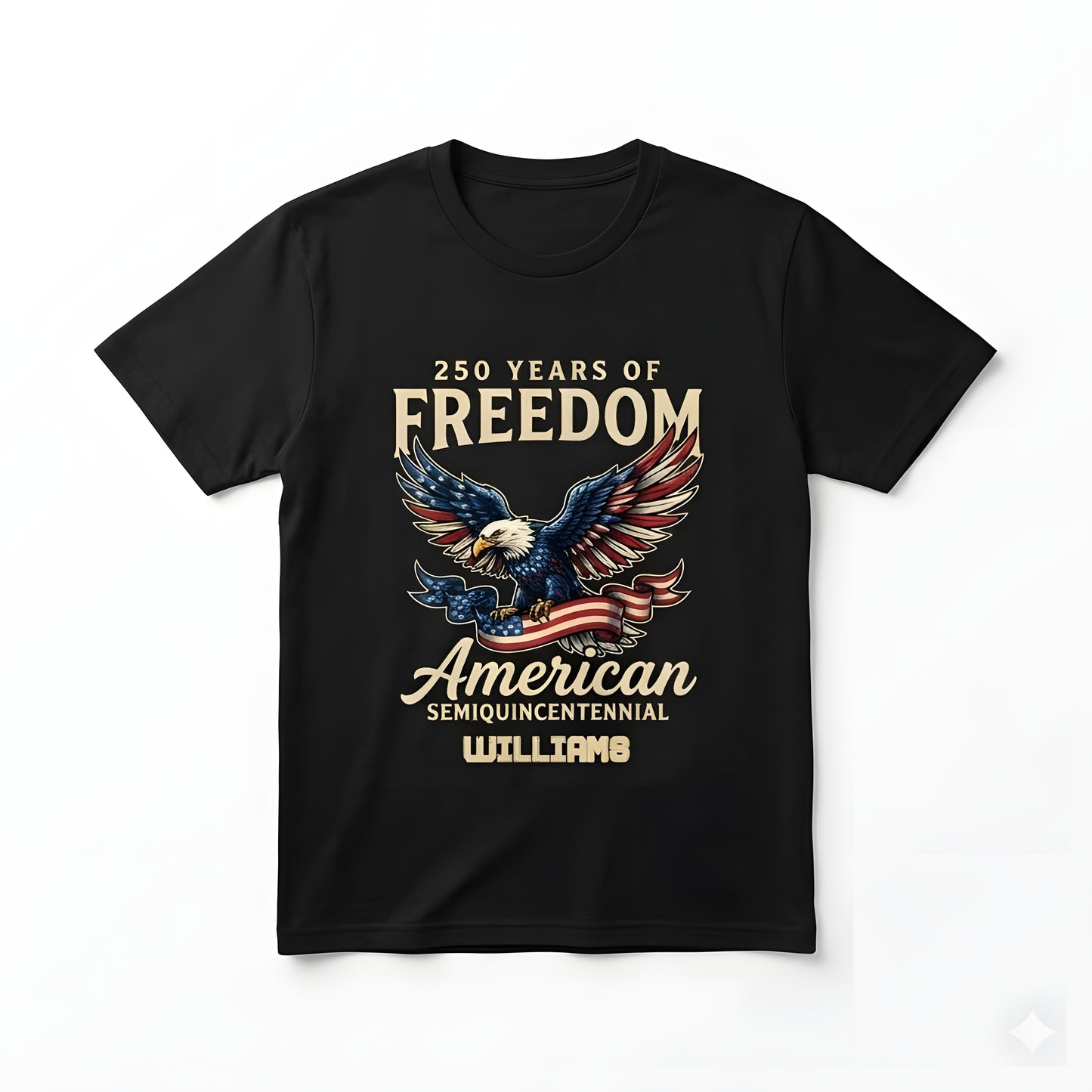 250 Years of Freedom American Shirt – Patriotic Eagle Semiquincentennial 1776–2026 Personalized Name Tee