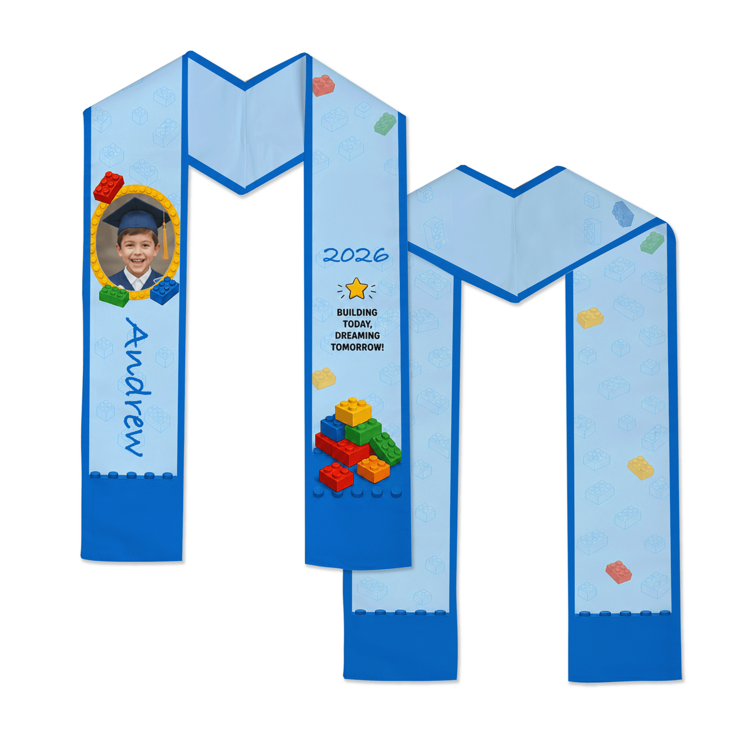 Personalized Building Today Dreaming Tomorrow Kid Graduation Stole – Custom Name
