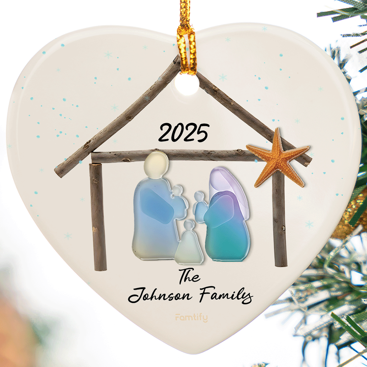 Personalized Happy Home Happy Family Ceramic Ornament