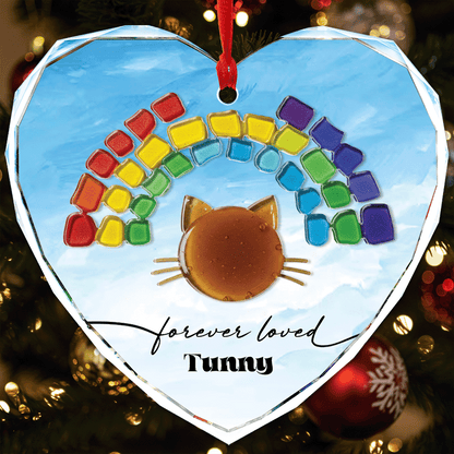 Personalized Pet's Name Rainbow Shade Glass and Acrylic Ornament