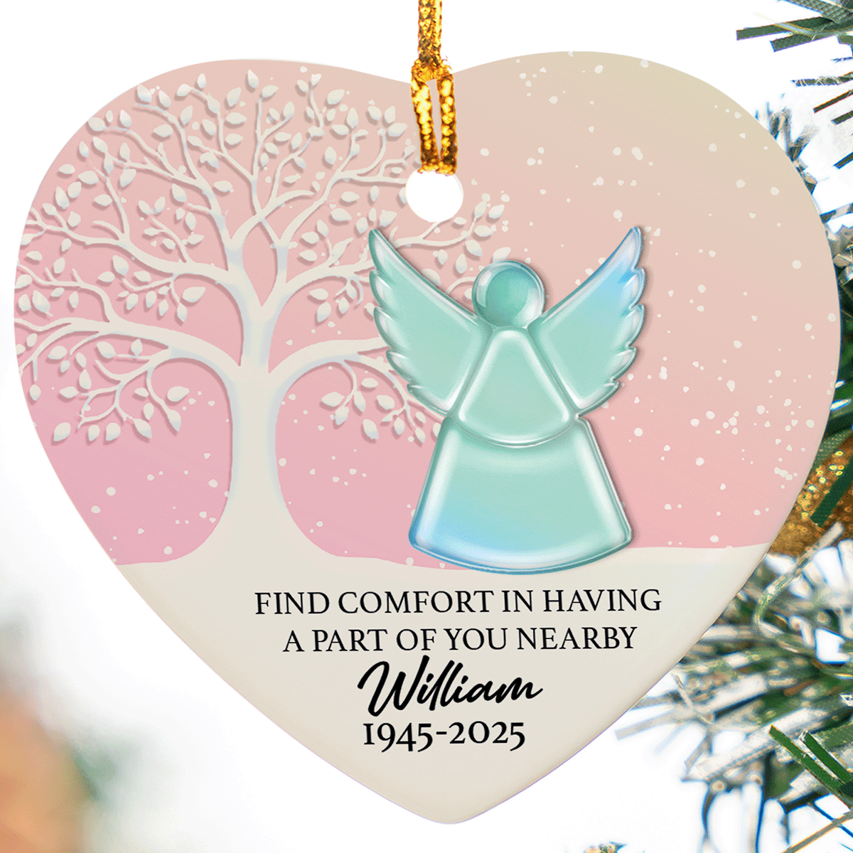 Memorial Personalized - Find comfort in having a part of you nearby Ceramic Acrylic Ornament