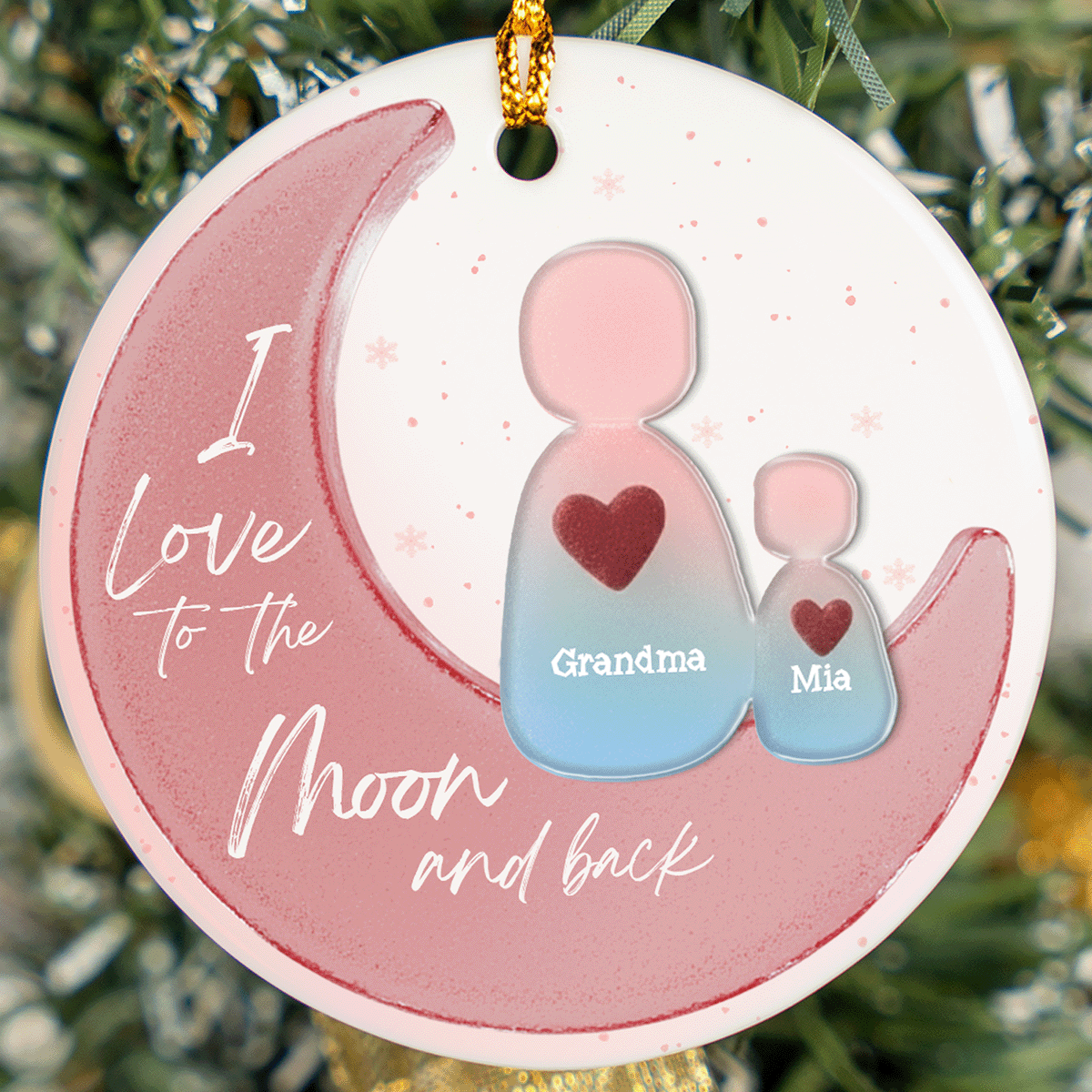 Memorial Personalized Loss Of Grandparents Ceramic Acrylic Ornament