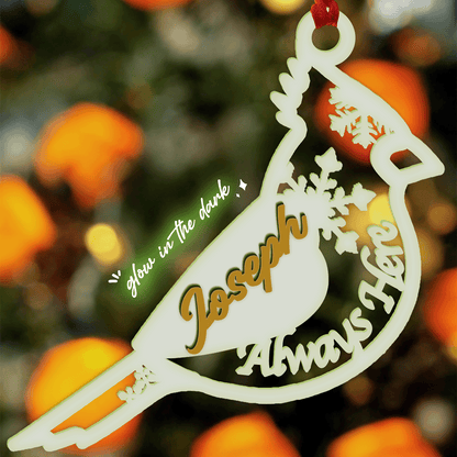 Personalized Christmas Memorial Wood and Luminous Acrylic Ornament - Loss Of Loved One Gift