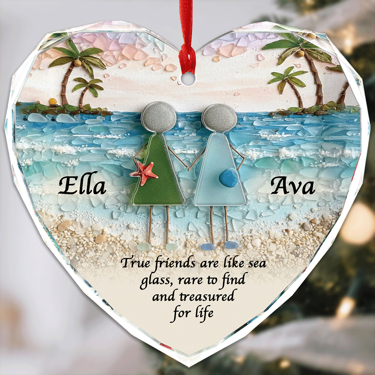 Personalized Close Friends For Eternity Glass and Acrylic Ornament