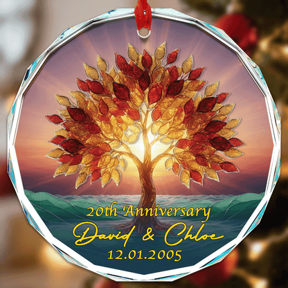Personalized Anniversary Glass and Acrylic Ornament