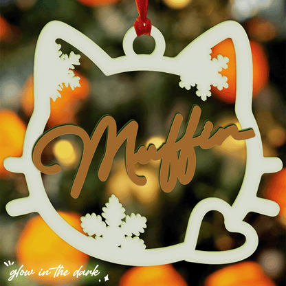 Personalized Pet's Name Wood And Luminous Acrylic For Paw Lover Ornament