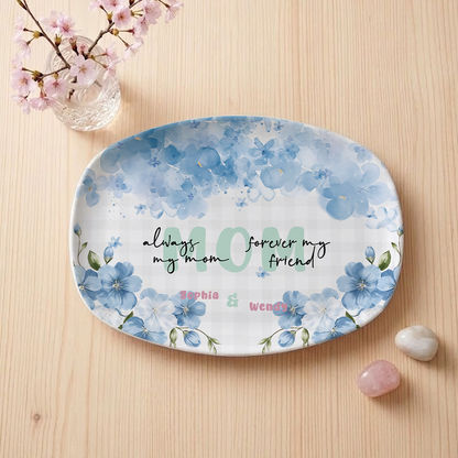 Mom We Love You – Personalized Family Name Platter – Mother’s Day Gift for Mom or Grandma – Custom Serving Platter