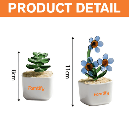Personalized Daisy Glass Pot - Ocean Floral Planter Gift