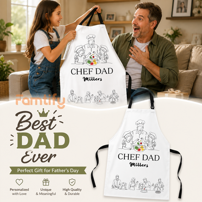 Chef Dad Apron – Funny BBQ Cooking Gift for Father’s Day