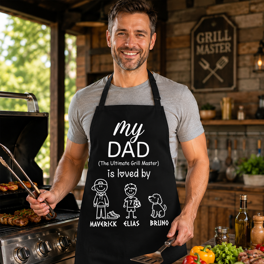 My Dad Is Loved By Apron - Funny Father's Day Cooking Apron Gift