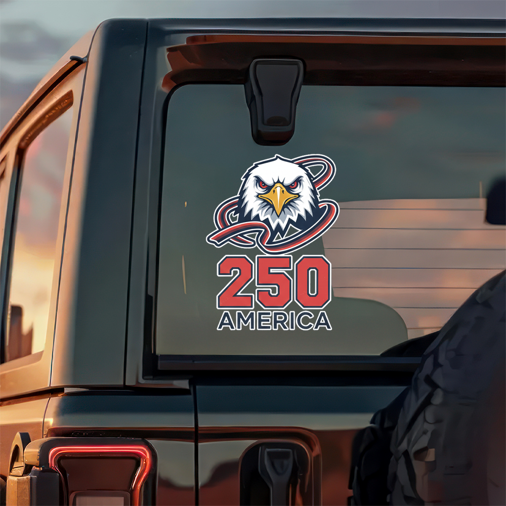 America 250 Window Decal Sticker – USA Semiquincentennial Celebration