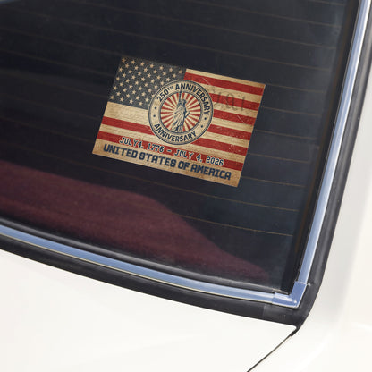 America 250 Patriotic Decal Sticker – Waterproof Vinyl Window Decal