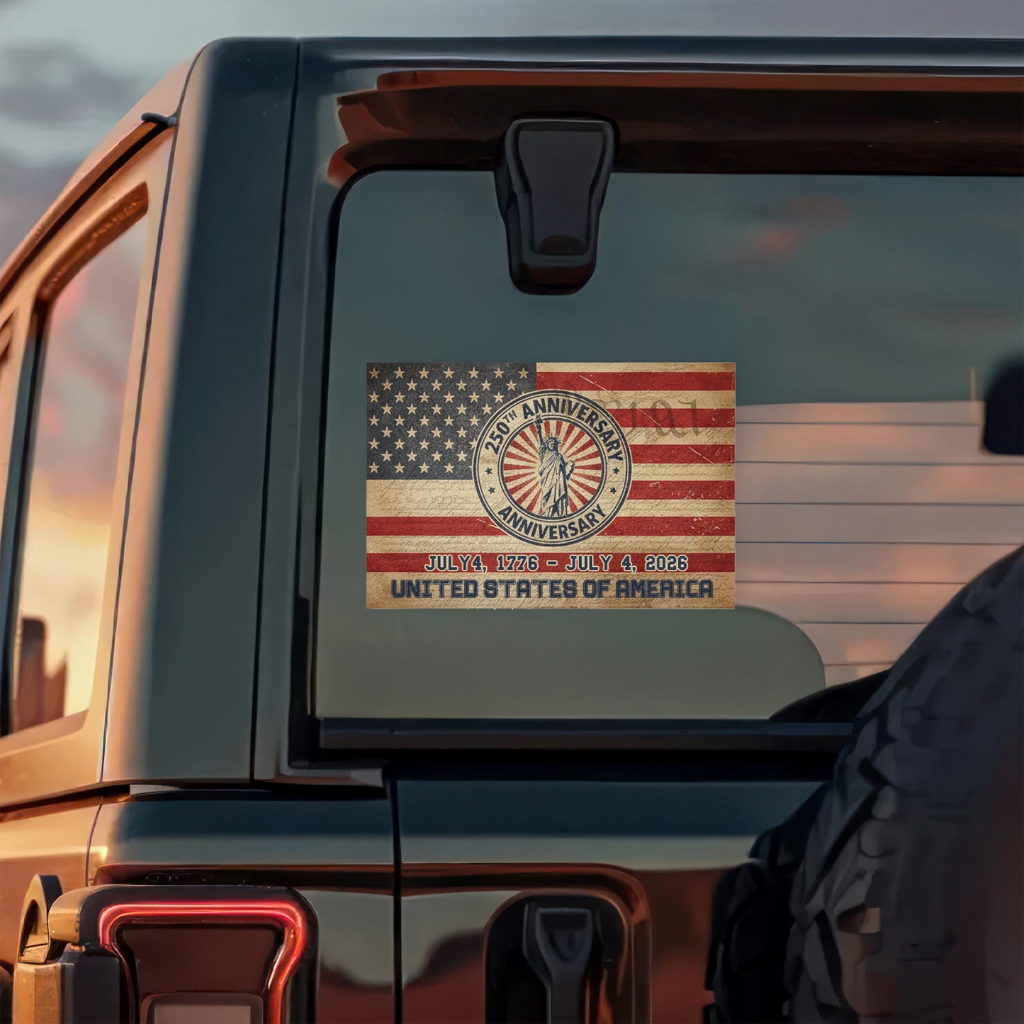 America 250 Patriotic Decal Sticker – Waterproof Vinyl Window Decal