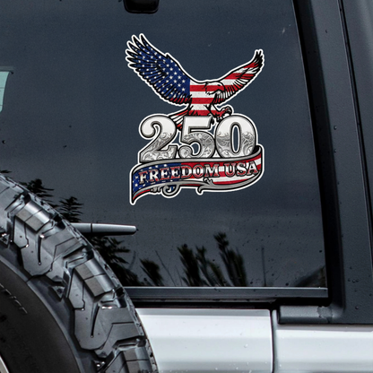 USA 250 Commemorative Window Decal – American Heritage Vinyl Sticker