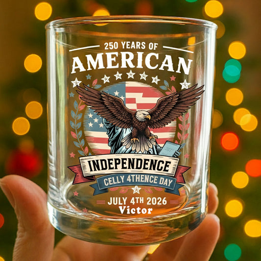250 Year Of American Independence Patriotic Whiskey Glass