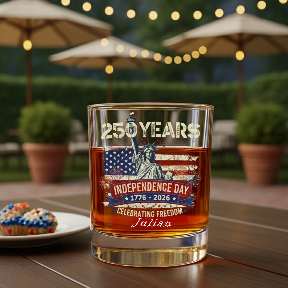 250 Years America Anniversary 250th Independence Day Whiskey Glass