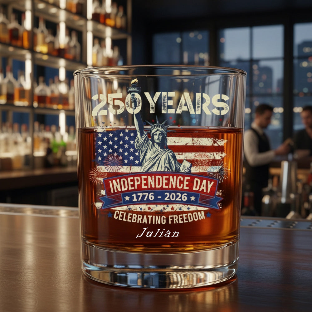 250 Years America Anniversary 250th Independence Day Whiskey Glass