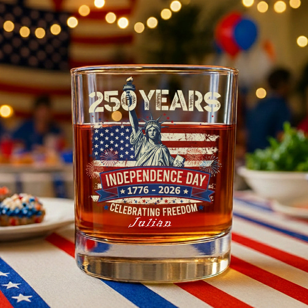 250 Years America Anniversary 250th Independence Day Whiskey Glass