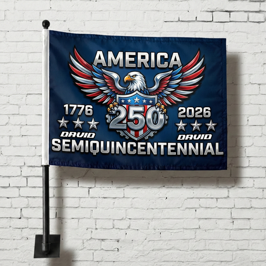America 250 Semiquincentennial Car Flag – Personalized Patriotic USA Eagle Flag 1776–2026