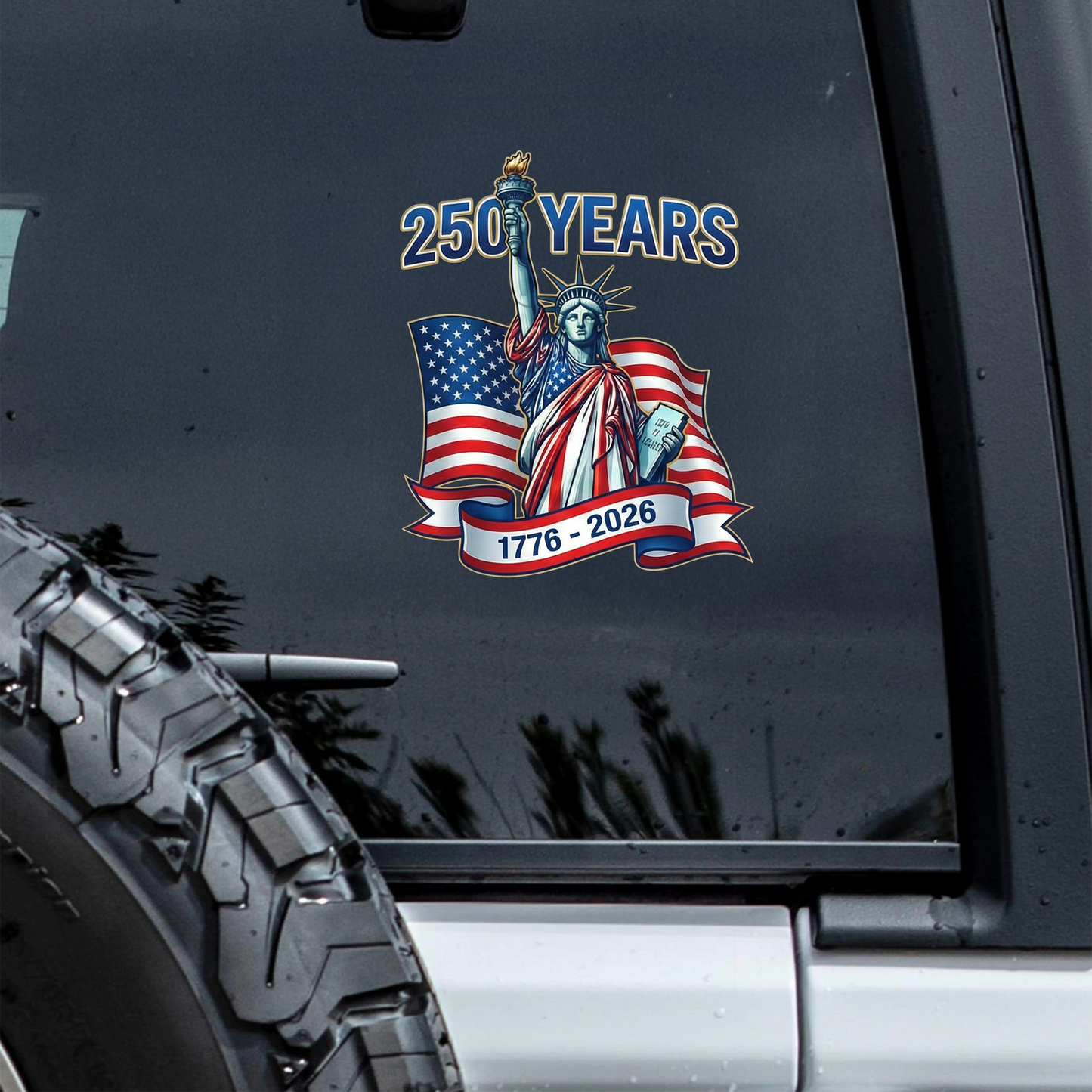 America 250 Freedom Decal Sticker – Patriotic Car Window Graphic