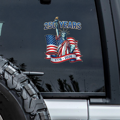 America 250 Freedom Decal Sticker – Patriotic Car Window Graphic