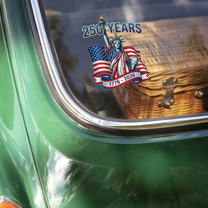 America 250 Freedom Decal Sticker – Patriotic Car Window Graphic