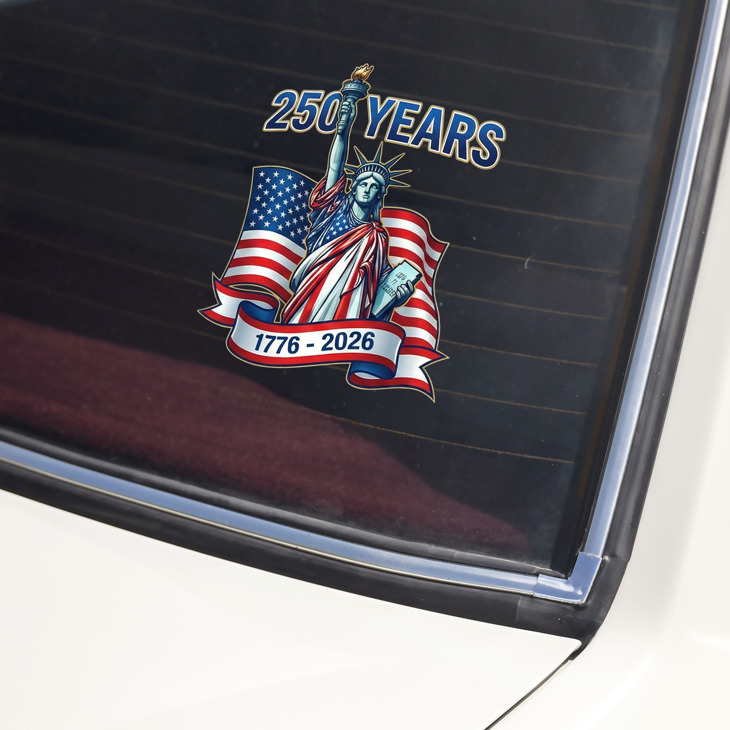 America 250 Freedom Decal Sticker – Patriotic Car Window Graphic