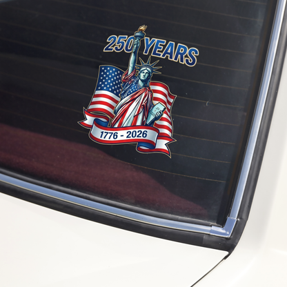 America 250 Freedom Decal Sticker – Patriotic Car Window Graphic