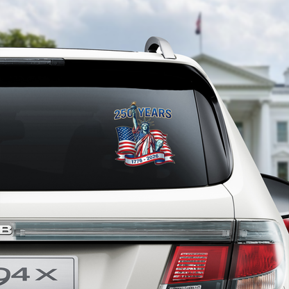 America 250 Freedom Decal Sticker – Patriotic Car Window Graphic