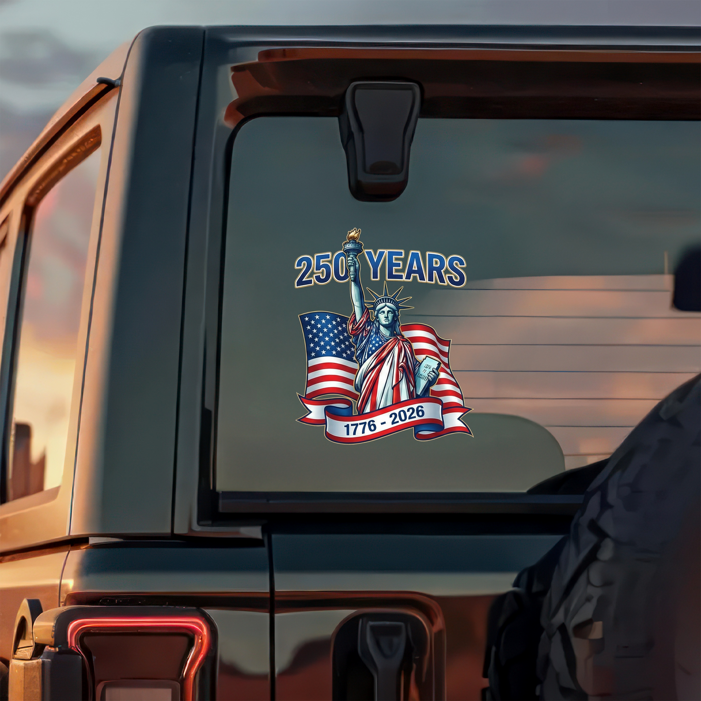 America 250 Freedom Decal Sticker – Patriotic Car Window Graphic