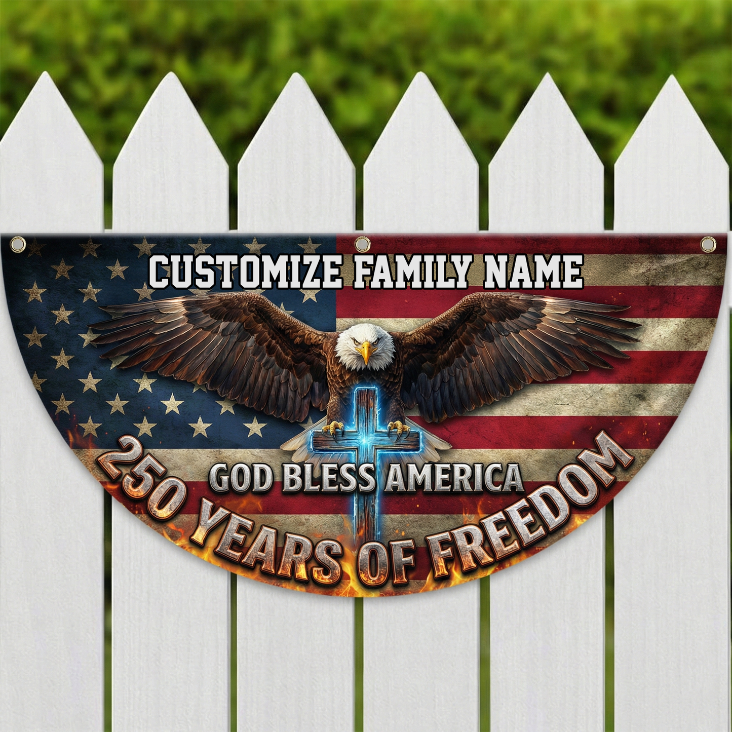 USA Semiquincentennial 1776–2026 Non-Pleated Fan Flag